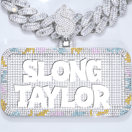 CUSTOM LETTER NECKLACE 3D COLORFUL SQUARE