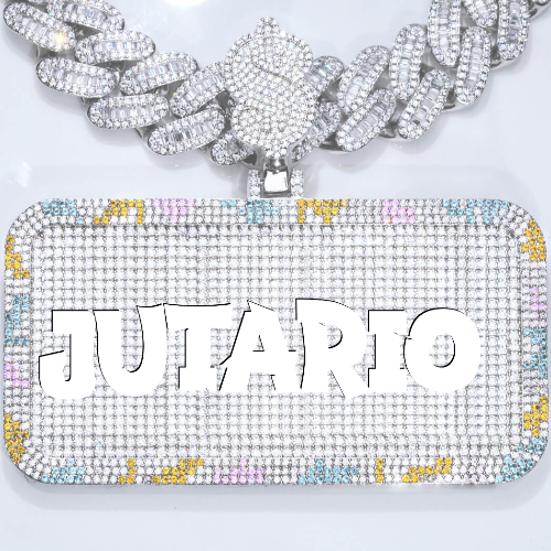 CUSTOM LETTER NECKLACE 3D COLORFUL SQUARE