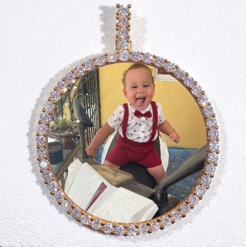 LARGE 3D CIRCLE CUSTOM PICTURE PENDANT
