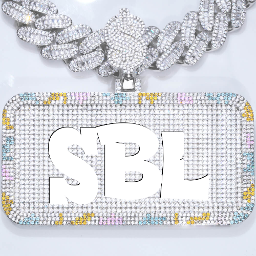 CUSTOM LETTER NECKLACE 3D COLORFUL SQUARE