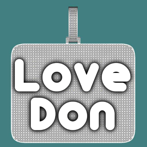 CUSTOM LETTER NECKLACE 3D BIG SQUARE