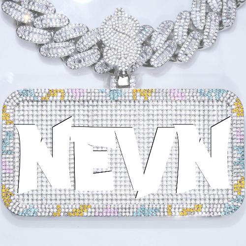 CUSTOM LETTER NECKLACE 3D COLORFUL SQUARE