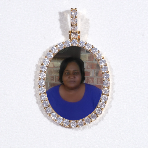 3D Oval Custom Picture Pendant