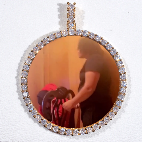 LARGE 3D CIRCLE CUSTOM PICTURE PENDANT