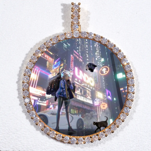 LARGE 3D CIRCLE CUSTOM PICTURE PENDANT