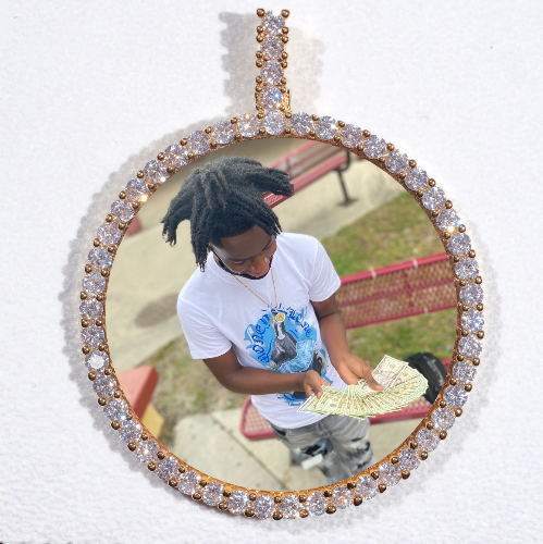 LARGE 3D CIRCLE CUSTOM PICTURE PENDANT