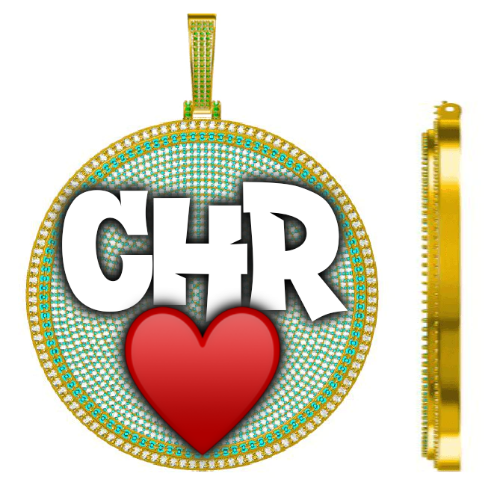 CUSTOM LETTER NECKLACE 3D BIG DISC