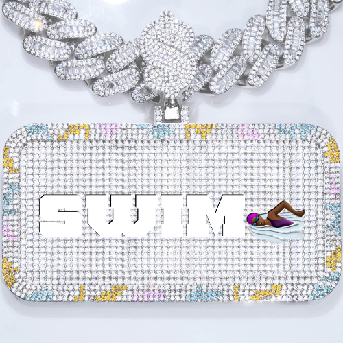 CUSTOM LETTER NECKLACE 3D COLORFUL SQUARE