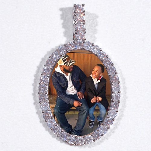 Large 3D Oval Custom Picture Pendant