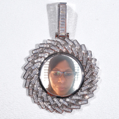 Large 3D Baguette Custom Picture Pendant