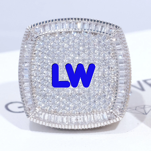 CUSTOM LETTER 3D ICED RING