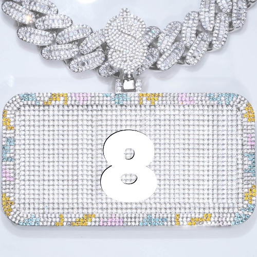 CUSTOM LETTER NECKLACE 3D COLORFUL SQUARE