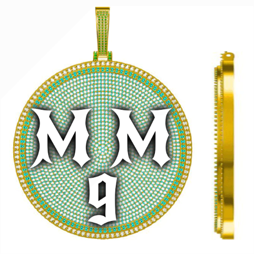 CUSTOM LETTER NECKLACE 3D BIG DISC