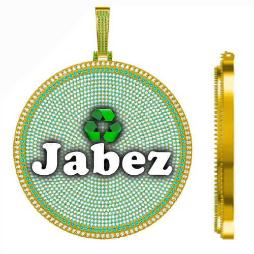 CUSTOM LETTER NECKLACE 3D BIG DISC