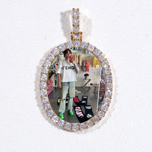 3D Oval Custom Picture Pendant