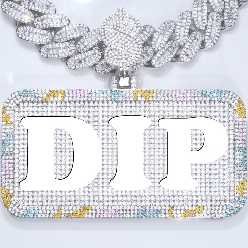 CUSTOM LETTER NECKLACE 3D COLORFUL SQUARE