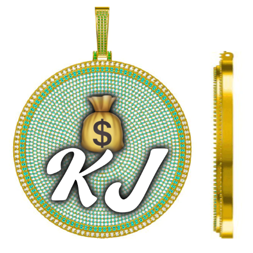 CUSTOM LETTER NECKLACE 3D BIG DISC