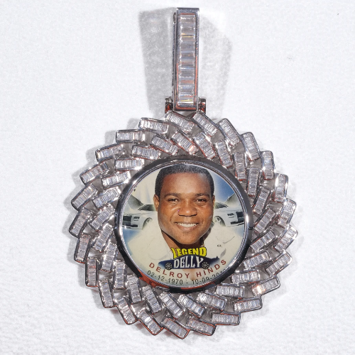 Large 3D Baguette Custom Picture Pendant