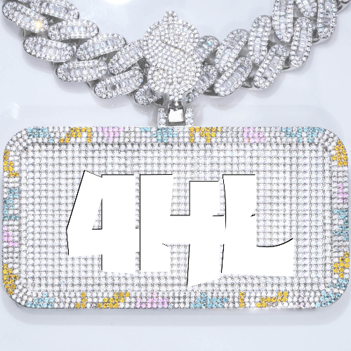CUSTOM LETTER NECKLACE 3D COLORFUL SQUARE
