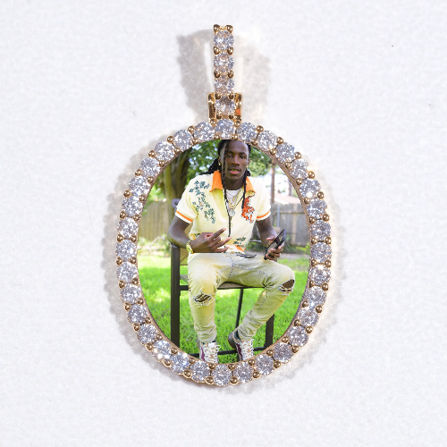 3D Oval Custom Picture Pendant