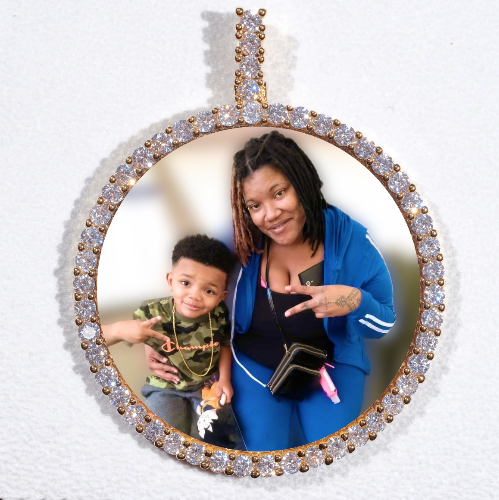 LARGE 3D CIRCLE CUSTOM PICTURE PENDANT