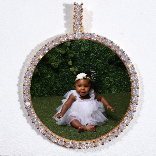 LARGE 3D CIRCLE CUSTOM PICTURE PENDANT