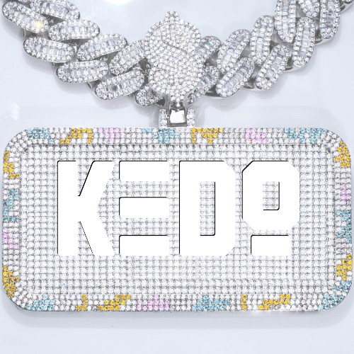 CUSTOM LETTER NECKLACE 3D COLORFUL SQUARE