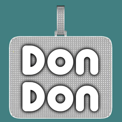 CUSTOM LETTER NECKLACE 3D BIG SQUARE