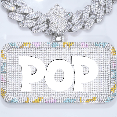 CUSTOM LETTER NECKLACE 3D COLORFUL SQUARE