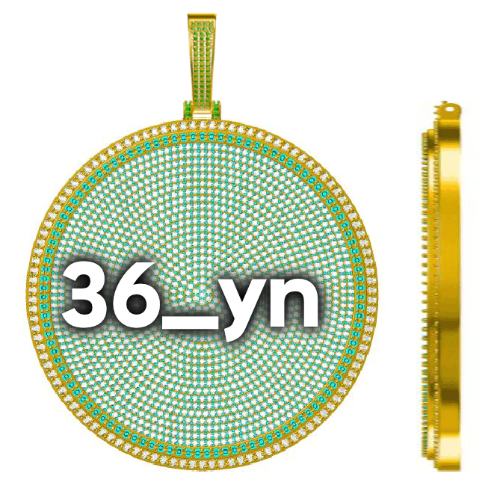 CUSTOM LETTER NECKLACE 3D BIG DISC