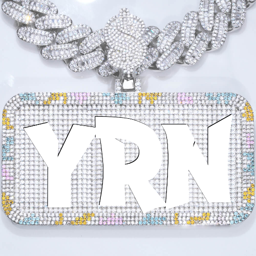 CUSTOM LETTER NECKLACE 3D COLORFUL SQUARE
