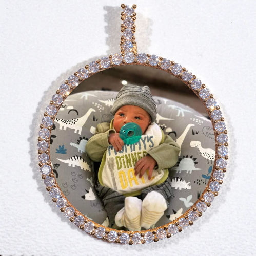 LARGE 3D CIRCLE CUSTOM PICTURE PENDANT