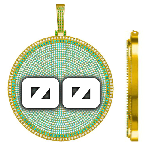 CUSTOM LETTER NECKLACE 3D BIG DISC