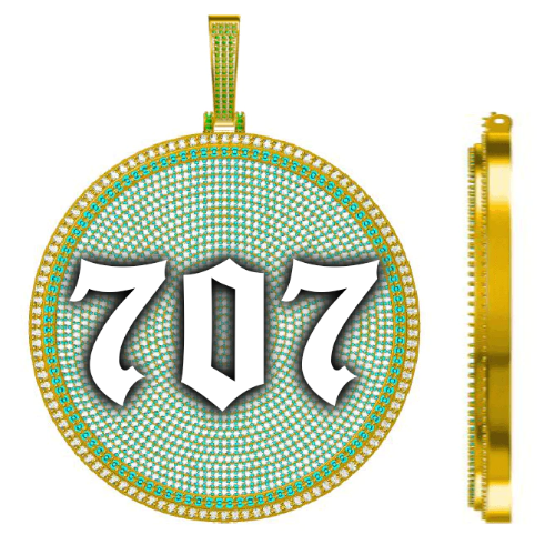 CUSTOM LETTER NECKLACE 3D BIG DISC