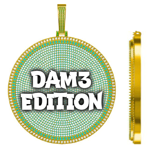 CUSTOM LETTER NECKLACE 3D BIG DISC