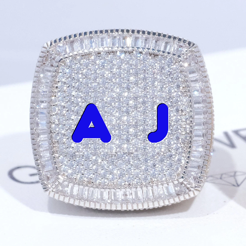 CUSTOM LETTER 3D ICED RING