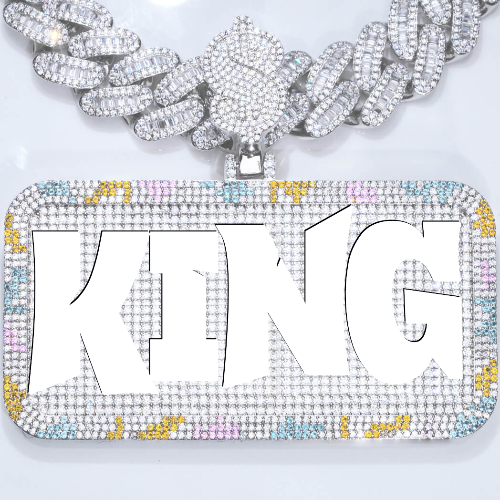 CUSTOM LETTER NECKLACE 3D COLORFUL SQUARE