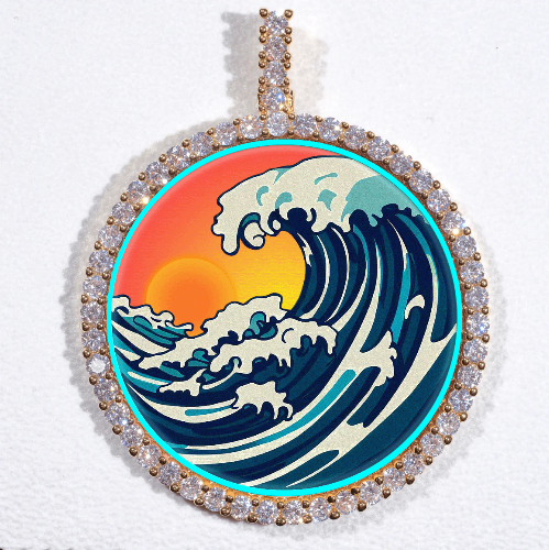 LARGE 3D CIRCLE CUSTOM PICTURE PENDANT