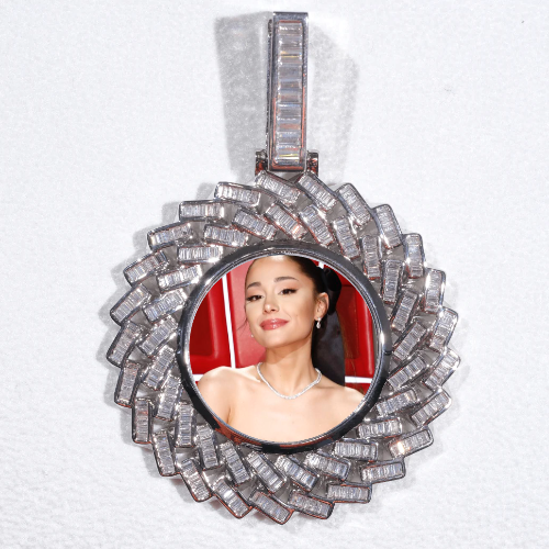 Large 3D Baguette Custom Picture Pendant