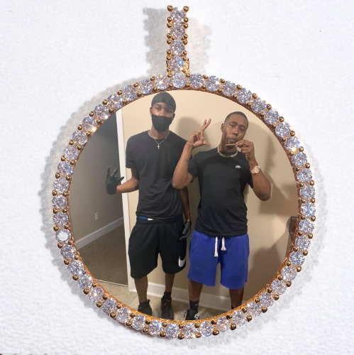 LARGE 3D CIRCLE CUSTOM PICTURE PENDANT