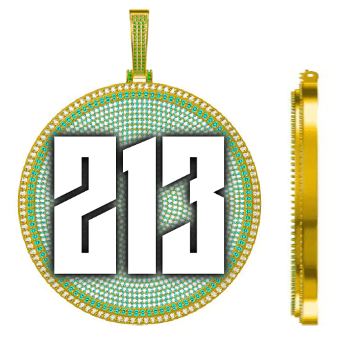 CUSTOM LETTER NECKLACE 3D BIG DISC