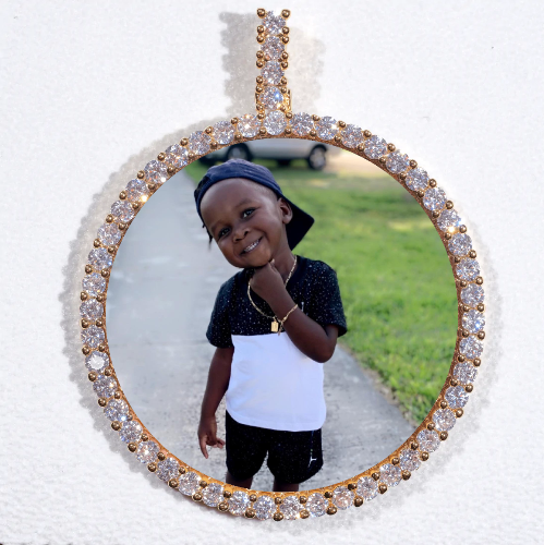 LARGE 3D CIRCLE CUSTOM PICTURE PENDANT