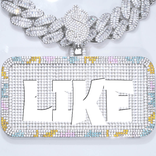 CUSTOM LETTER NECKLACE 3D COLORFUL SQUARE