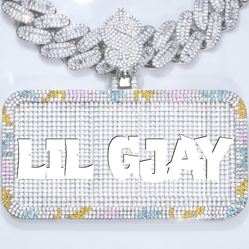 CUSTOM LETTER NECKLACE 3D COLORFUL SQUARE