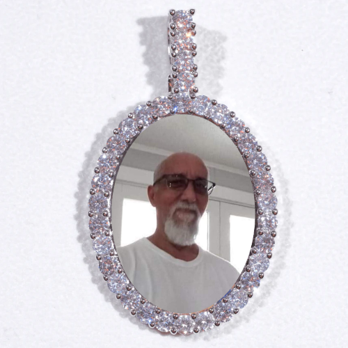 Large 3D Oval Custom Picture Pendant