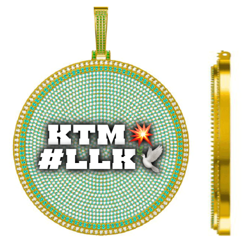 CUSTOM LETTER NECKLACE 3D BIG DISC