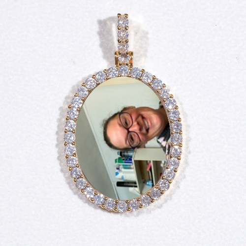 3D Oval Custom Picture Pendant