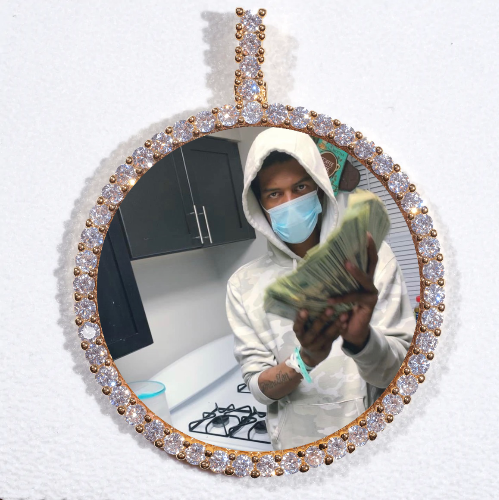LARGE 3D CIRCLE CUSTOM PICTURE PENDANT