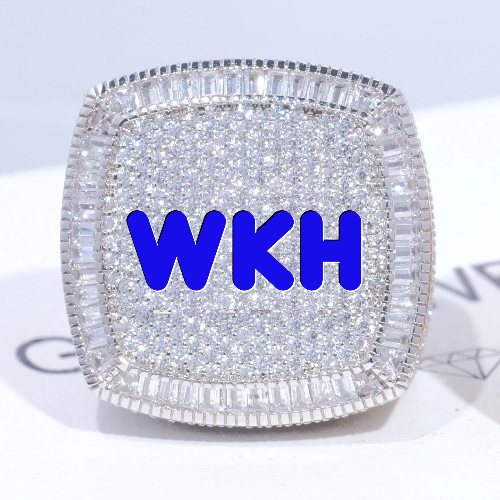 CUSTOM LETTER 3D ICED RING