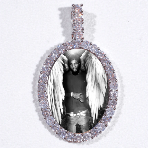 Large 3D Oval Custom Picture Pendant